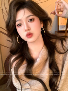 Exaggerated Zircon Ultra-Shiny Womens Fashion Earrings Luxury Design High-Quality Personality Ear Jewelry round Alloy Embedded