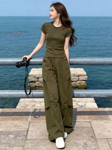 NUANPING | Slim Fit Summer Outfit Two Piece Set
