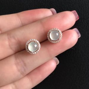 Ice Agate Jade Earrings Sterling Silver