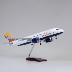 1/80 Large Scale 47cm Druk Air A320 Resin Diecast Airplane Model Kit with Stand＆wheel For Display Collection or Toys Gift