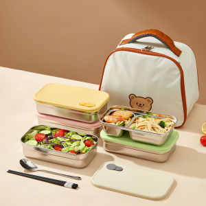 WORTHBUY 304 Stainless Steel Lunch Box Microwave Safe Travel Picnic Portable Leak Proof Fruit Salad Bento Box For Student Adult