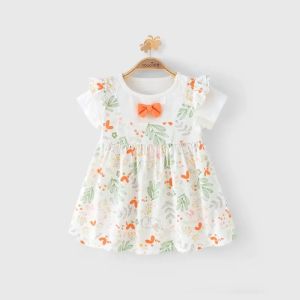 Korean Style Baby Girl Dress Summer Clothes Thin Princess Skirt Infant Cotton Fabric Fashionable New Arrival 2025