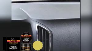 RAYHONG | Car Plastic Renovate Wax with Sponge Car Plastic & Rubber Restorer Black Trim Revitalizer for Interior/Exterior UV Protection