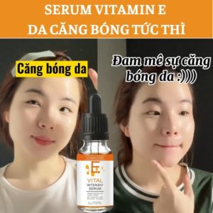 Serum Vitamin E siêu dưỡng trắng da giúp tái tạo da mặt làm sáng và căng bóng da ngăn ngừa lão hóa dachống thâm mắt 35ml