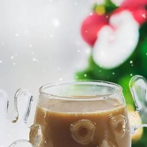 1/2/3PCS Christmas Elk Glass Cup 8Oz Milk Moose Mug Christmas Reindeer Head Beer Water Cup Xmas Holiday Party Drinkware Gifts