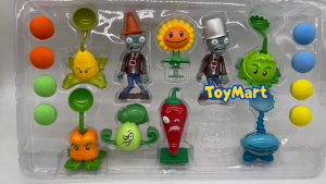 Plants vs Zombies Garden Battle Toy Set with Launchers Figures & Foam Balls (Official Design)