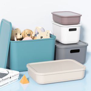 ReTouch Multipurpose Storage Box Plastic Sturdy Organization Container with Handle and Cover Lid STB05