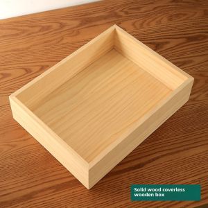 Wooden Box Customized Solid Wood Storage Box Wooden Box Small Object Storage Drawer Crafts Tea Set Storage Tableware Storage Box