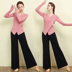 Womens Training Suit For Martial Arts Classical And Modern Dance Attire Slim Fitting Body Training Suit Finger Top