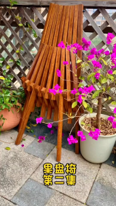 Heavy Duty Bamboo Tamarack ChairsWeatherproof Wood Folding High-Backrest Natural Finish – Ideal for Patio Furniture Set or Outdoor Furniture