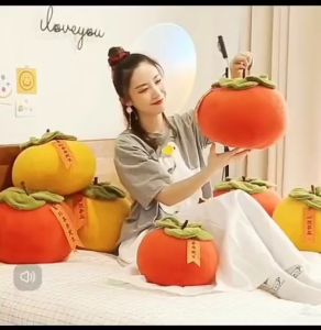 OHHDEER 30cm Soft Persimmon Fruit Plush Toy Stuffed Plushie Peluce Car Seat Comfort New Year Pillow
