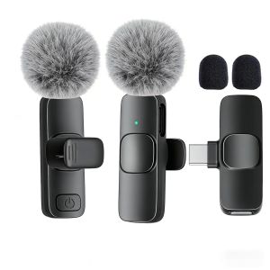 Type-C Port Professional Wireless Lavalier Microphone for Smartphones Computers and Cameras Plug and Play