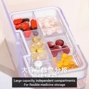 (READY STOCK) Upgraded 4-IN-1 Tablet Pill Cutter Grinder Storage Bekas Ubat Pil Box Organizer Small Portable Cut Grind Store Medicine Box Japan Imakara Tablet Pill Cutter