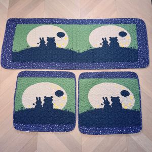 Stylish Cartoon Cotton Car Seat Cushion Three-Piece Set