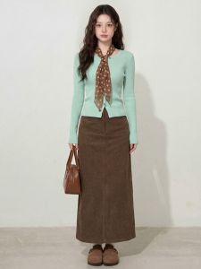 RELNLEX | Bộ Áo Knit và Chân Váy Xanh Dành cho Người Mập Elegance Trẻ Trung