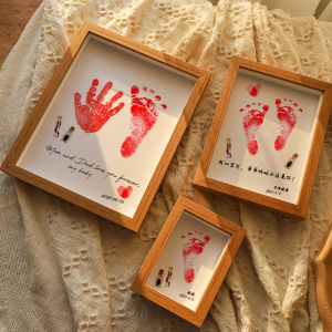 European Style Minimalist Style Baby Handprint and Footprints Photo Frame First Month Old 100 Days Old Birthday Party Foot Print Newborn Fetal Hair Umbilical Cord Preservation Bottle