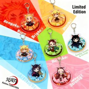 Bandai | Acrylic Keychain Pendant Demon Slayer Anime Merchandise Cosplay Accessories Gifts for Fans Collection