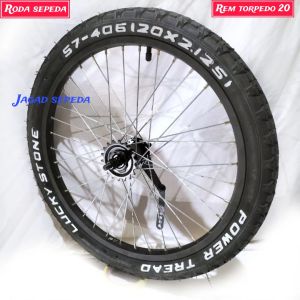 Roda sepeda BMX torpedo 20 sepeda 20in /ban sepeda ukuran .20 x 2.125 torpedo tinggal pasang cocok untuk semua sepeda 20 in ban sepeda 20 in velg sepeda 20 in