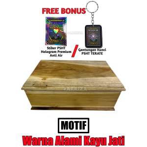 PROMO!!! KOTAK MORI PSHT MURAH Bonus Gantungan Kunci PSHT + Stiker / Kotak Mori KAYU JATI ASLI Ukir Motif Bismillah + Lafadz / Tempat Mori Psht TERMURAH / Kotak Mori Anti Rayap / Kotak Mori Kayu Jati Ukir / Tempat Penyimpanan Mori / Tempat Sabuk Mori PSHT