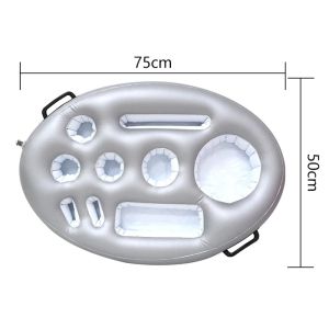 Inflatable Swimming Pool Beer Table Cooler Floating Bar Tray Pool Mattress Water Food Beverage Holder Swimming Accessory
