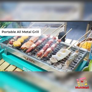 Portable BBQ Grill - Standard +48 Pcs Charcoal Disposable BBQ Grill Fast Ignition Portable Charcoal Grill for Indoor and Outdoor Picnic Stainless Steel Barbecue Household Grill with Charcoal