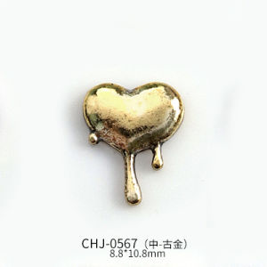 New Retro Liquid Heart Shaped Metal Jewelry Cool Girl Spicy Girl Style Nail Art Decoration Beautiful Elegant Fashionable
