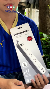 Panasonic Ổ cắm có dây WCHG243322W-VN - Dây 3m - Tự ngắt khi quá tải - Hàng chính hãng - Bảo hành 12 tháng - STM