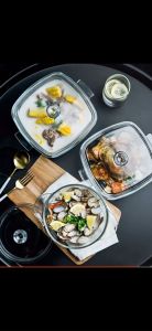 Ready stock Tempered Glass Bowl Mangkuk hidang Kaca Serving with lid handle Mangkuk lauk bertutup Micoware Safe Bowl Rice Bowl Soup Bowl Dinnerware Wedding Doorgift1.2L 1.5L