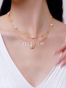 zengliu | Artificial Pearl Star-Shaped Necklace Flashing Zircon