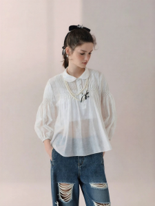 AIVEI | Literary Girl Tuck Folded Collar Top