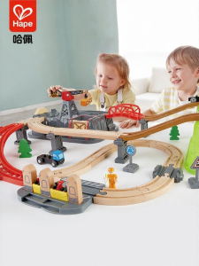 Hape | Educational Wooden Train Track Building Blocks Set Toy