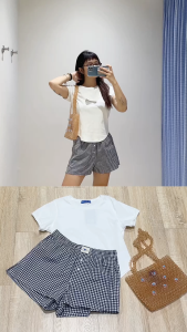 TheBlueTshirt - Quần đùi boxer sọc caro chất liệu cotton classic cho nữ - The Boxer