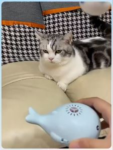 AP AIMAYAPET Pet Floating Ball Toys Cat Dog Interactive Whale Shaped USB Charging Cat Teasing Moving Ball Toys