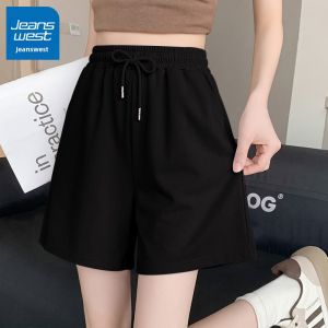 Jeanswest | Navy Blue Womens Casual Shorts High Waist Slim Fit 5th Pants