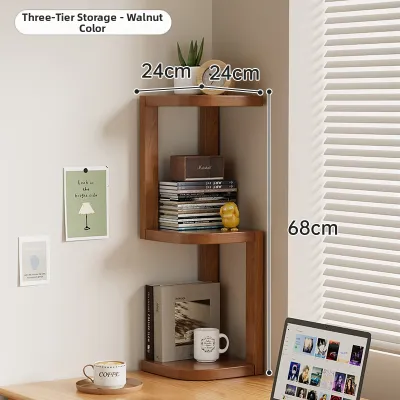 ZHUSHANXIA | Corner Organizer Wooden Bookshelf