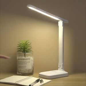 【Buy 1 Get 1】Desk Lamp Rechargeable Folding Eye Protect Dimmable Reading Light 6000mA Home Office School Student Desk Smart LED 180 Degree Adjust Book Light Work Light