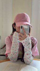 Cute Colorful Star Arm Sleeves for Women Breathable UV Protection Polka Dot Summer Driving Cycling Casual Wear Kawaii Sleeves