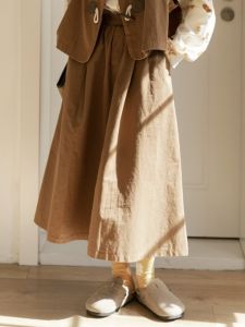 Váy Dài Đến Giữa Bắp Chân Cạp Cao Phong Cách Hàn Quốc Cho Nữ Mùa Thu 2025 Váy Chữ a Đa Năng Thanh Lịch