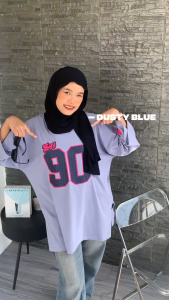 Kaos Baseball Wanita Oversize: Atasan Sporty & Baju Jersey Baseball Jumbo Cotton Combad by Ziggy