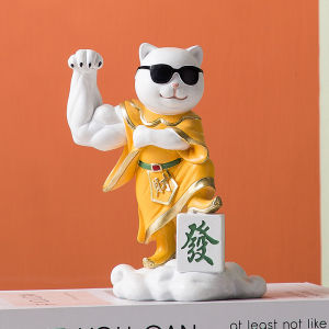 Chinese Fad Muscle KIRIN Arm Lucky Cat Decoration Front Desk Desktop Hand Office Dopamine Color Creative Office Decorations