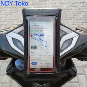 Holder HP Motor Waterproof NDY ( Pilihan Variasi Tidak Ada Lubang Charger ) Tas HP Waterproof Holder Ojek Online Tas HP waterproof jahitan Rapi dan Kuat.