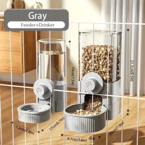 new tepy Hanging Automatic Pet Food Feeder/Water Dispenser Gravity Cat Auto Feeder Waterer Set With Container Bowl For Cage
