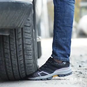 [OFFICIAL STORE MALAYSIA] ProBiker Enforced Steel Plate Men Safety Shoe Safety Boots Sporty Factory Boot Mid-Cut Genuine Leather with Steel Cap and Steel Sole Protection Anti Fire Leather Anti Nail Anti Penetration