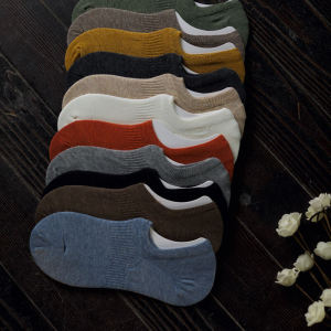 Womens Ankle Socks Pure Cotton Tight Non Slip Invisible Female Socks Summer Sweat Absorbing Breathable Socks Womens Minimalist Pure Color All-Matching