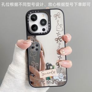 Elegant Rabbit Line Cartoon Phone Case for iPhone 16 Womens Cute Simple Style Protective Cover Soft Silicone Apple 15ProMax 14Pro
