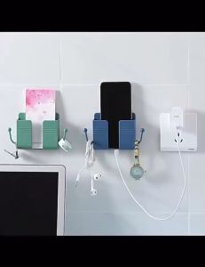 เป็นที่วางโทรศัพท์/รีโมท ช่องวางชาร์จมูกที่มีแขนกับไม่มีแขน มีโน๊ตใหม่ สร้างความสุขสันต์ ใช้แผ่นกาวติดผนัง พร้อมส่งในไทย