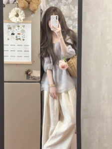 Karrar betsey | Bộ Mùa Hè Trẻ Trung Cho Phụ Nữ Bé Shirt và Quần Ống Rộng