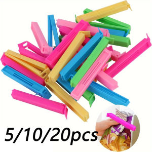 5-20pcs Colorful Sealing Clips Moisture-Proof Fresh-Keeping Snack Bag Clips Sealer Clamp Reusable Plastic Kitchen Storage Food