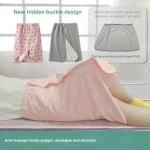 Period Proof Skirt Pads High Waist mid Length A-Line Cotton Safety Skirts for Women Leakproof Menstrual Period Essential