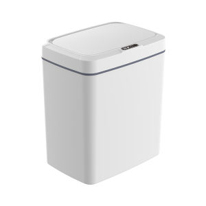 Smart Bathroom Trash Can Automatic Bagging Electronic Trash Can White Touchless Narrow Smart Sensor Garbage Bin Smart Home 15L